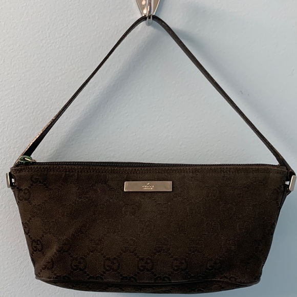 Gucci Boat Mini GG Monogram Pochette Black Excellent Condition - Picture 1 of 16